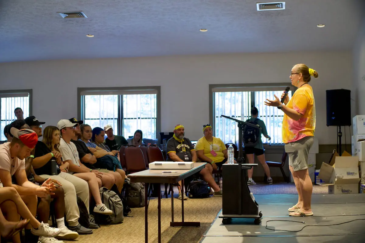 Church preacher preaching to the congregation
