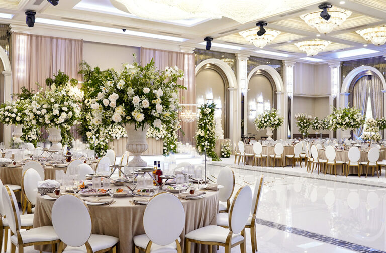 Grand ballroom getting refurbished for a wedding