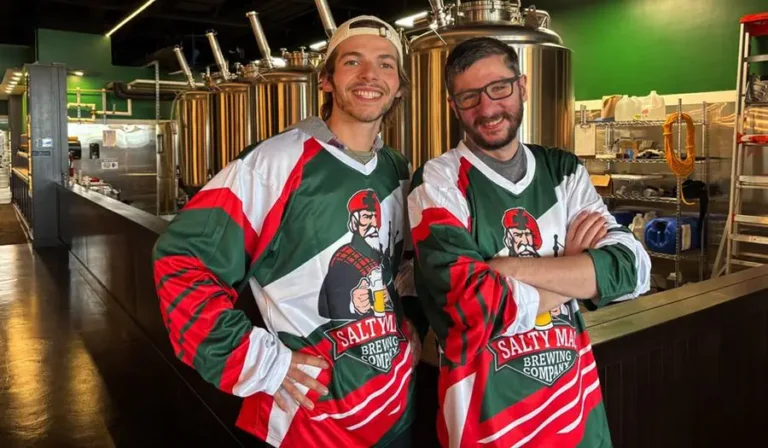 Friends getting ready to play hockey